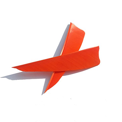 SHARROW 50 Stück Bogenschießen Naturfedern Pfeilfedern 3 Zoll Feder für Pfeil Fletching (Orange)