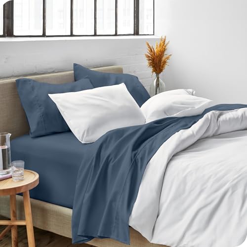 Microfibre ultra douce 1800 parure de lit hydrobrossée lit simple bleu - 8
