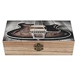Matériau : cette boîte de rangement imprimée guitare vintage est fabriquée en bois massif et peut être utilisée pendant une longue période