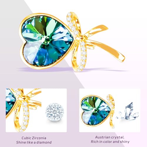 Image of Brooches For Women,14k Gold Plated Copper,Crystal Brooch,Love Brooch,Heart Brooches,Brooches Pin for Birthday, Christmas,Valentines, Wedding Parties, Anniversaries,Mother's Day