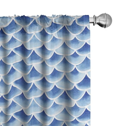 Lunarable Geometric Window Curtains, Fish Scales