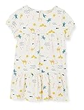 Vestido de manga corta blanco para bebé niña, con patrón estampado