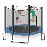 Serenelife Recreational Trampolines with Enclosure Net and Ladder and Anti-Rust Coating, ASTM Approved Trampoline Outdoor for Kids and Adults Outdoor Yard Trampolines