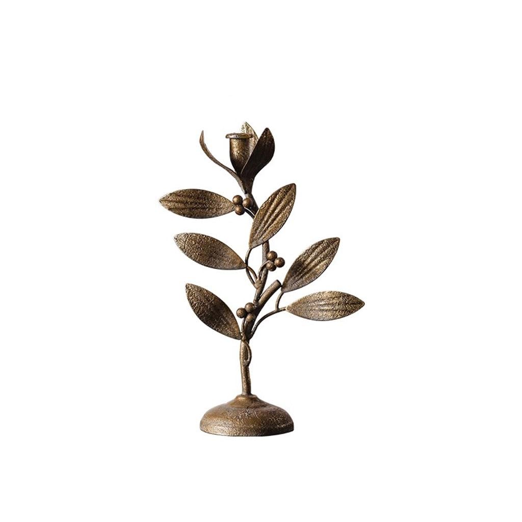 Candle Holder Porch Desktop Iron Candle Holder Decoration Home Dining Table Ornaments Decorate Candlestick(A)