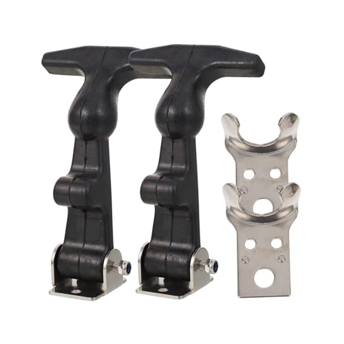 Image of DOITOOL 2Pcs T-Handle Draw Latches Stainless Steel Over Center Lock for Toolbox Tool Box Hasp with Brackets 5.31X3.14X0.98 Inch Industrial Hardware Draw & Tension Latches