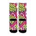 susiyo Vibrant Graffiti Motif Pink Hiking Socks Boy Girls - Cushioned Crew Socks for Kids Soft, Breathable & Seamless Toe for All-Day Comfort