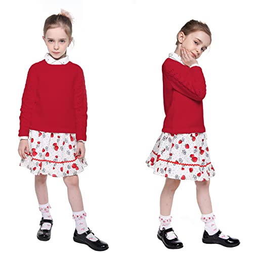 Image of Kid Nation Girls Sweaters for Teen Girls Toddler Girl Crewneck Pullover | Long Sleeve Knit Top for Casual Fall Winter Wear