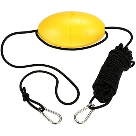 MOOCY 30 ft. Marine Rope Tow Line, Buoy Ball Float Leash & Stainless Steel Hook for Fishing Drift Anchors System Cover