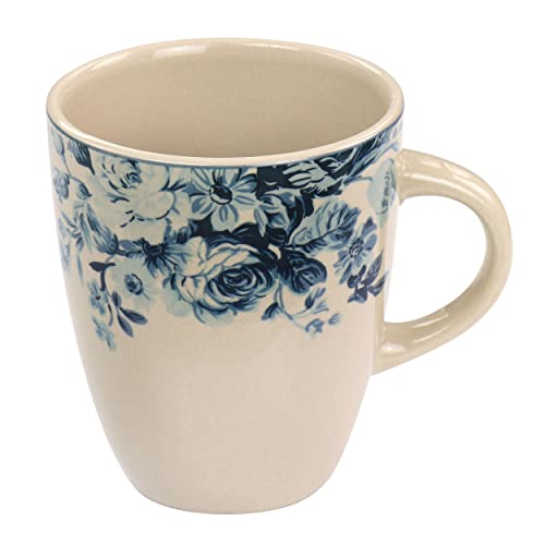 Elama Traditional Dessert Rose 16 Piece Dinnerware Set, Desert With Blue Rose Accents (El-Blue-Rose) #TOP4