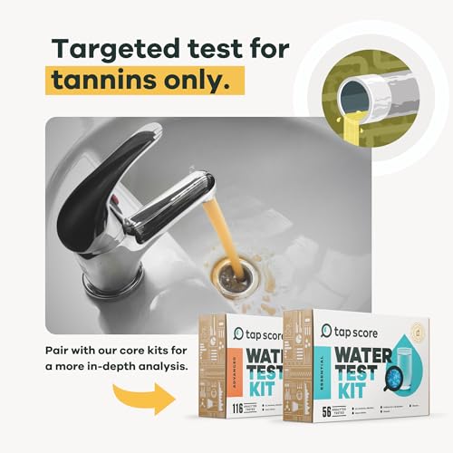 Image of Tap Score Tannins in Water Test Kit | Well or City | Full Report | EPA Certified Drinking Water Labs | #1 Best Home Water Test 2021-24 NYT Wirecutter | 100% Unbiased