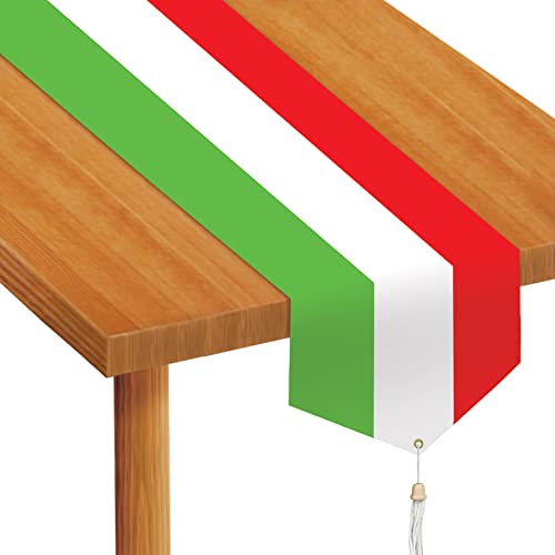 Printed Red, White & Green Table Runner Party Accessory (1 Count) (1/Pkg) #TOP3