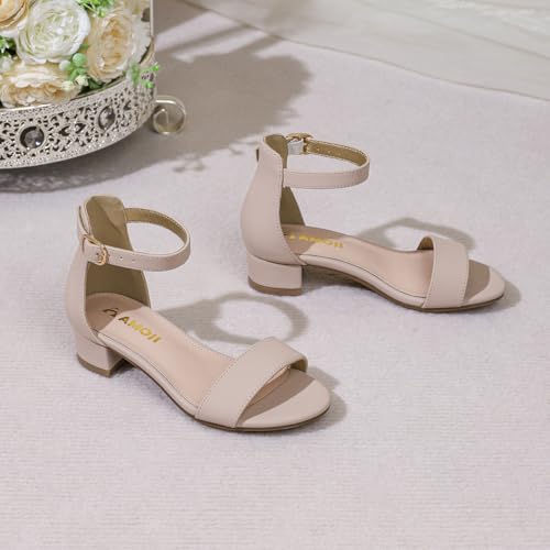 Image of Amoji Girls High Heels Kid Ankle Strap Dress Shoes Wedding Party for Little Kid Big Kid 412