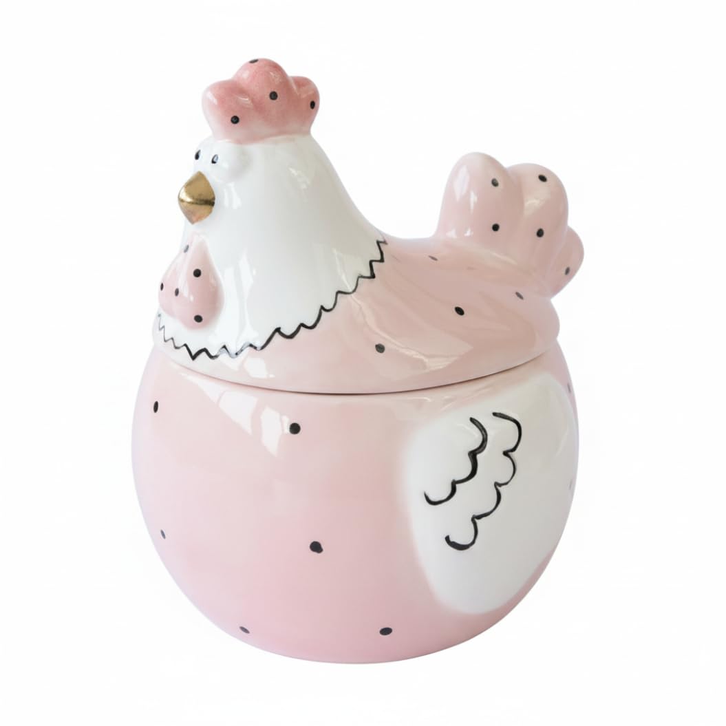 Perodlly Chicken Cookie Jar, Gold Ceramic Chicken Cookie Jar - Funny Hen-shaped Ceramic Decorative Jars For Jewelry, Stationery, And Snack Storage..