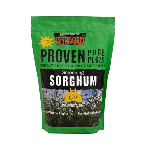 Whitetail Products Gone Wild, Screening Forage Sorghum Food Plot Seeds, 3lb Bag, G3154