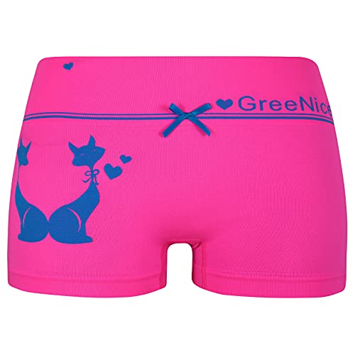 ReKoe 10er Pack Damen Hotpants Microfaser Unterwäsche Katze Panty Hipster Short, Größe:L-XL = 40/42