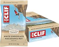 CLIF BAR - White Chocolate Macadamia Nut Flavour - Made with Organic Oats - Non-GMO - Plant Based - Energy Bars - 68g. (12 Pack)