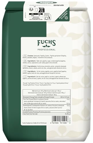 Fuchs Professional - Pommes-Frites-Würzsalz | Gewürz für Kartoffelgerichte wie Kroketten oder Bratkartoffeln | Profi-Qualität für Großverbraucher | 2 kg im recyclebaren Beutel