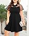 Pinup Fashion Plus Size Cocktail Dresses for Women Little Black Homecoming Funeral Graduation Short Sleeve Elegant A Line Mini Dress