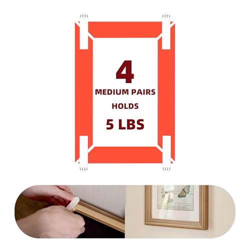 Image of Breliter Double Sided Picture Hanging Strips - 20Pcs Self Adhesive Picture Hanger Kit for Wall, Removable and Damage Free Picture Hanging Adhesive Strips - Small