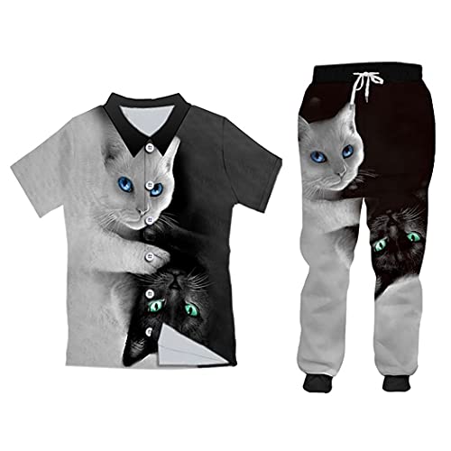Ensemble à capuche chat pour cocooning et soirées détente duo en taille XXXXL