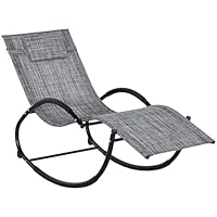 Outsunny Schommelstoel, schommelstoel met hoofdkussen, ligstoel Outsunny Schommelstoel, schommelstoel met hoofdkussen, ligstoel