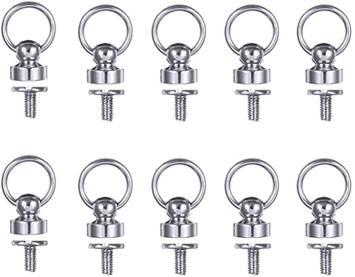 Yunpo Button Studs Rivets O-Ring Head Button Stud Screwback with Screw for DIY Art Leather Craft Belt Purse Handbag(25Pcs/Silver)