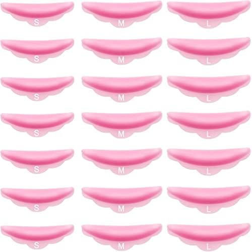 Hicarer 48 Pcs Lash Lift Pads Silicone Eyelash Curler Rod Shield, Pink