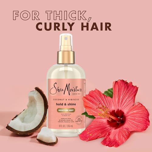 SheaMoisture Curl Care Bundle, Coconut & Hibiscus, Curl Enhancing Smoothie, Hold & Shine Moisture Mist, Frizz Free Mousse for Curly Hair, Wavy Styles