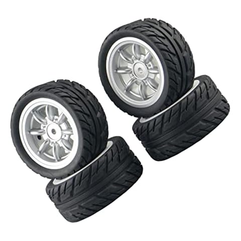 MACIMO 4Pcs Rubber Tire Tyre Wheel for SG1603 SG1604 SG1605 UD1601 UD1602 UD1603 UD1604 1/16 RC Car Upgrade Parts,2 Cover