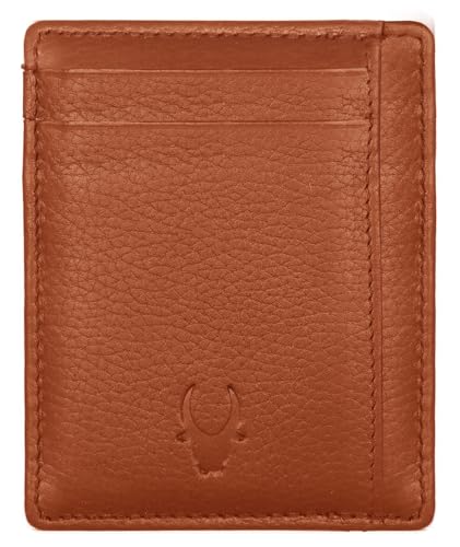 Image of WildHorn Leather Card Holder for Men & Women (Orange)