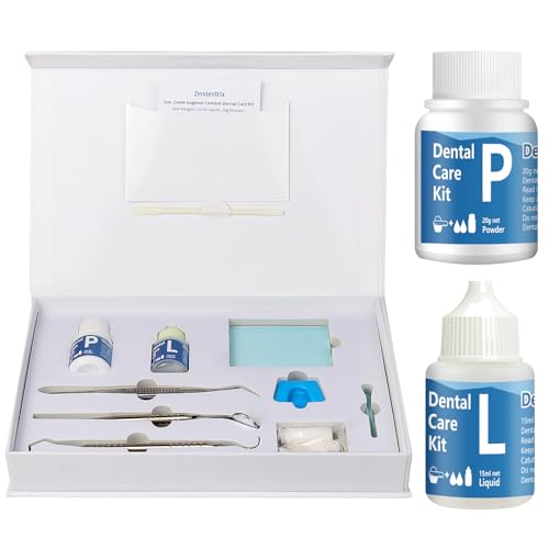 Dental Cement Kit Zinc Oxide Eugenol Tooth Repair Kit, Instant Tooth Repair, Cap, Crown & Bridge Filling, DIY, Self Curing, Sturdy & High Strength, Emergency Dental Care 1 Box 12Pcs