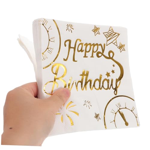Servilletas para cumpleaños elegantes con sofisticado foil dorado para tus fiestas 4