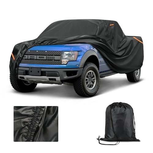 Heavy Duty Truck Cover fit for Ford F-150 - Reinforced PU Coating,Waterproof 420D Oxford Fabric,All-Weather Protection Car Cover, Breathable Design