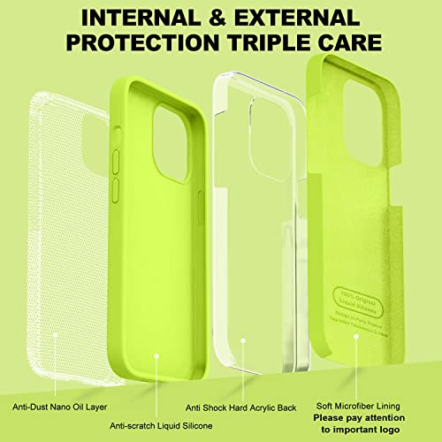 Coque silicone liquide iPhone 13 Pro Max 6,7" vert fluo