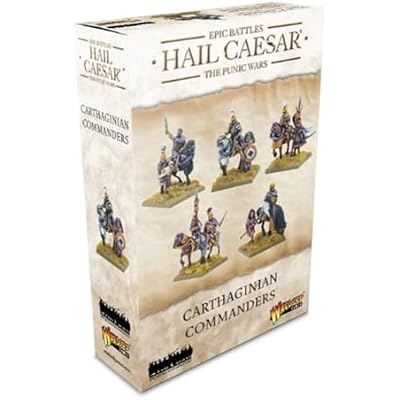 Warlord Roman Britain Hail Caesar Epic Battles: Carthaginian Commanders Tabletop Miniatures - Plastic Paintable Roman Britain Soldiers Set, Table Top Military Minifigures for Adults