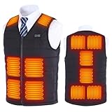 [ｉｎｏｔｅｎｋａ] 電熱ベスト 大きいサイズ ヒーターベスト 【前後3段階温度独立制御・超速暖】 加熱 S-6XL インナー 超軽量 Vネック 前後12箇所発熱 電熱ジャケット USB給電 丸洗い 男女兼用 屋外作業 40-120kg対応(M ブラック（Vネック）)