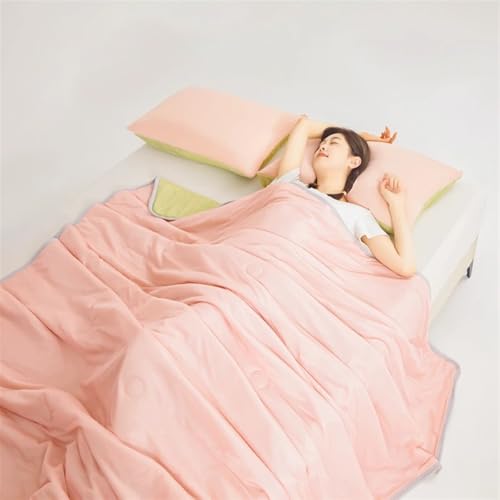 Manta refrescante de microfibra rosa que regula la temperatura en tu cama de 150x200cm 4