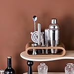 Leather Brown 9-Piece Bar Tool Holder Stand for Bartender Kit Storage Display (Bar Tools are Not Included), Resin Cocktail Shaker Set Holder, Free Standing Bartender Tool Holder - Image 5