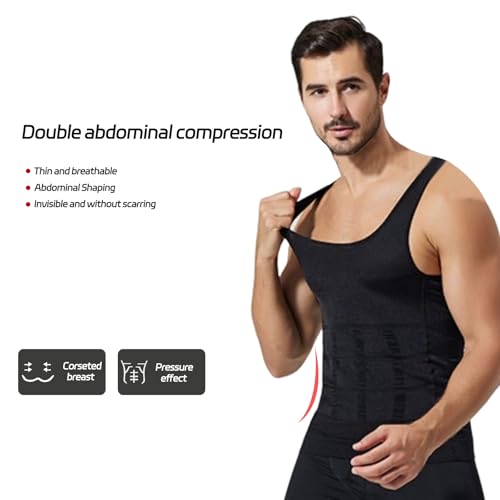 Men's Compression Shirt Shapewear Slimming Tank Top Abdomen Undershirt Slim Body Shaper Vest.2