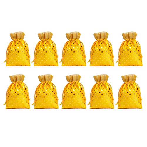 Image of Women's Polka Dot Potli Bags for Return Gifts Wedding Gift for mom Potli Purse Gift Bags Fancy Potli bag Diwali Potli Karwachauth Potli - Red Polka 1kg Large size (25cm x 27cm)