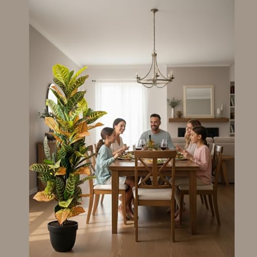 Image of Kayra Decor 4 Feet Artificial Croton Plant with Pot | Big Artificial Plants for Home Decor
