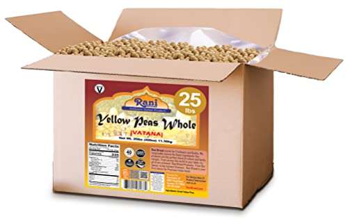 Image of Rani Yellow Peas Whole, Dried (Vatana, Matar) 400oz (25lbs) 11.36kg Bulk Box ~ All Natural | Vegan | Gluten Friendly | Product of USA