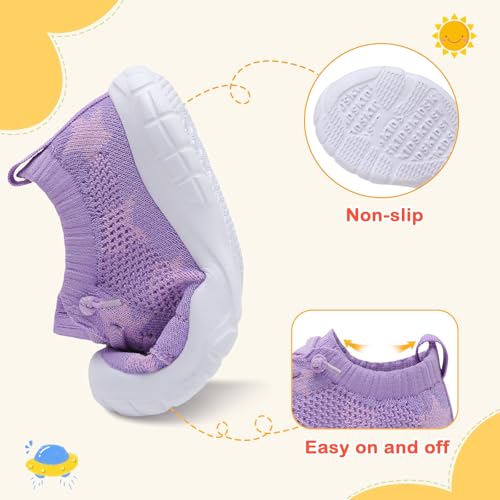 Image of LeIsfIt Toddler Shoes Boys Girls Wide Toe Box Breathable Slip-On Sneakers Kids Lightweight Barefoot Feel Shoes for Everyday Play