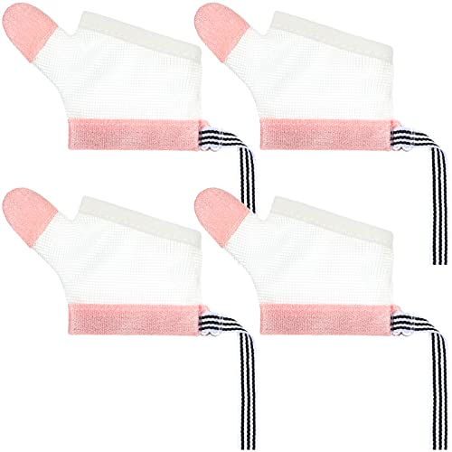 2 Pairs Baby Stop Sucking Gloves Toddler Thumb Sucking Stop Adjustable Baby Finger Guard Sucking Stop Sucking Thumb Glove Thumb Sucking Nail Biting Prevention with Wrist Band for Baby