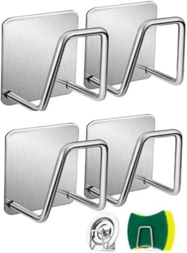kits com 4 e 2 Suportes Porta Esponja Bucha Pia Inox Organizador ...