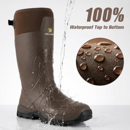 Image of Trudave Hunting Boots for Men, Waterproof Rubber Boots with Steel Shank, 5mm Neoprene Camo Insulated Outdoor Hunting Boots (Size 5-14)