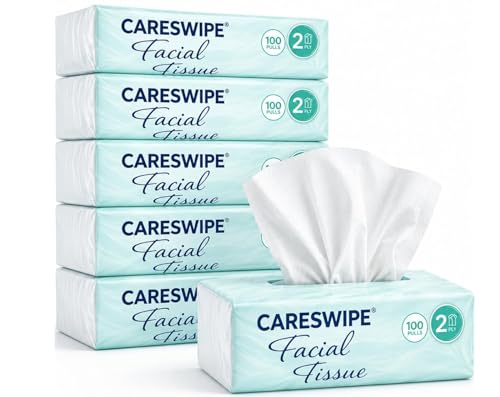2 Ply Facial Tissue Box 100 Pulls Each Box (200 Sheets) Pack Of 6-600 Pulls Ultra Soft, Highly Absorbent & Skin Friendly Face Tissue Daily Use Tissue 