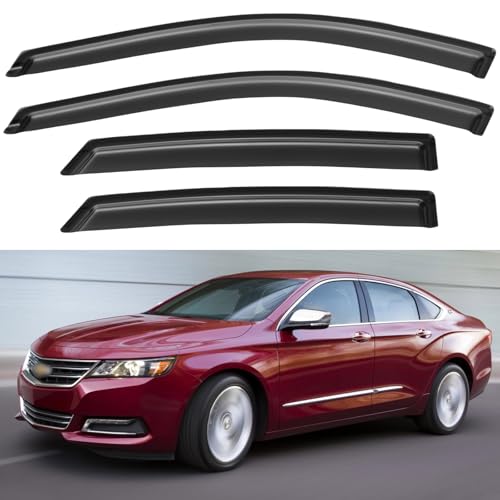 Image of Window Visors Rain Guards for 2014-2020 Chevy Impala, Out-Channel Window Vent Wind Deflectors Visors Shades for 14-20 Impala