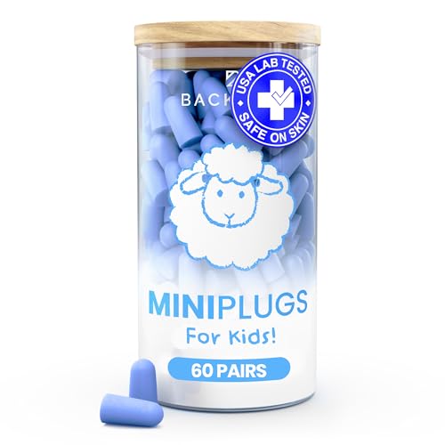 MiniPlugs - Earplugs for Kids (Age 4-9) Skin-Safe Lab Tested Extra Small Ear Plugs for Kids, Children's Ear Plugs for Sleeping, Slim Fit Toddler Earplugs Noise Reduction, Child Concert Protection