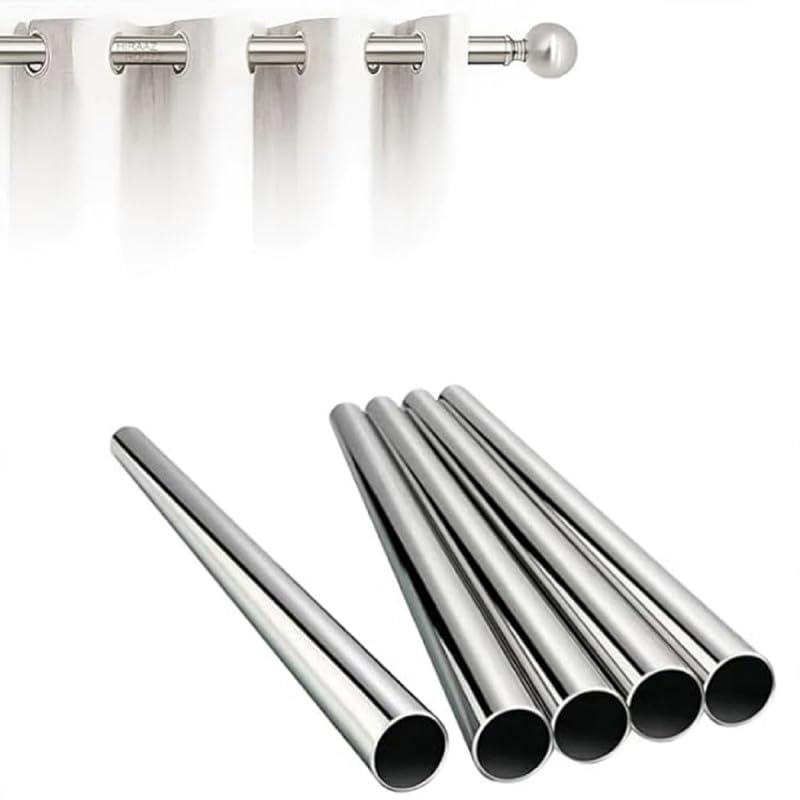 Premium SS Curtain Rod (4 Feet, 1 Pipe) | High Capacity 0.8mm Thickness Supports 40kg |Glossy Chrome Finished Stainless Steel Pipe for Window, Door & Shower (Brackets Not Included)-image-21